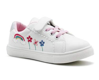 Girls Kids Trainers Touch Fasten Toddlers Sneakers Easy Fastening Rainbow Fashion Pumps