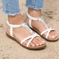 Womens Strappy Sandals Elastic Back Strap Comfort Flat Open Toe Summer Casual Beach Holiday Shoes