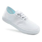 Canvas Pumps Boys Girls Unisex White Canvas Slip On Elastic Dance School PE Sports Trainers
