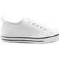 Womens Canvas Trainers White Lace Up Baseball Sneakers Ladies Flat Low Top Fashion Trainer Pumps
