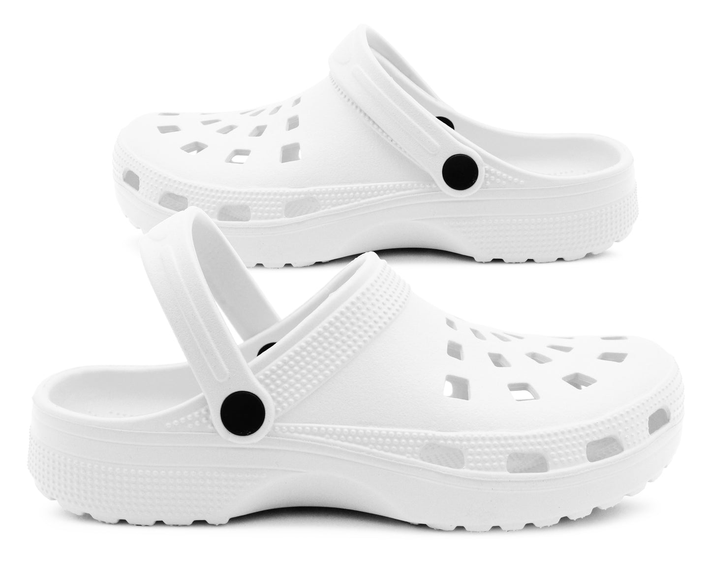 Mens Lightweight White EVA Clogs Breathable Slip On Garden Beach Hospital Nurse Kitchen Water Shoes Mules Sandals