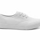 Unisex Girls Boys Kids Lace Up Canvas Back to School Uniform PE Pumps Sports Trainers Plimsolls White Lace Up Dance Shoes