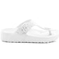 Womens Ladies Lightweight EVA Toe Post Slip On Flat Beach Summer Pool Slides Water Shoes Flip Flops Sandals White