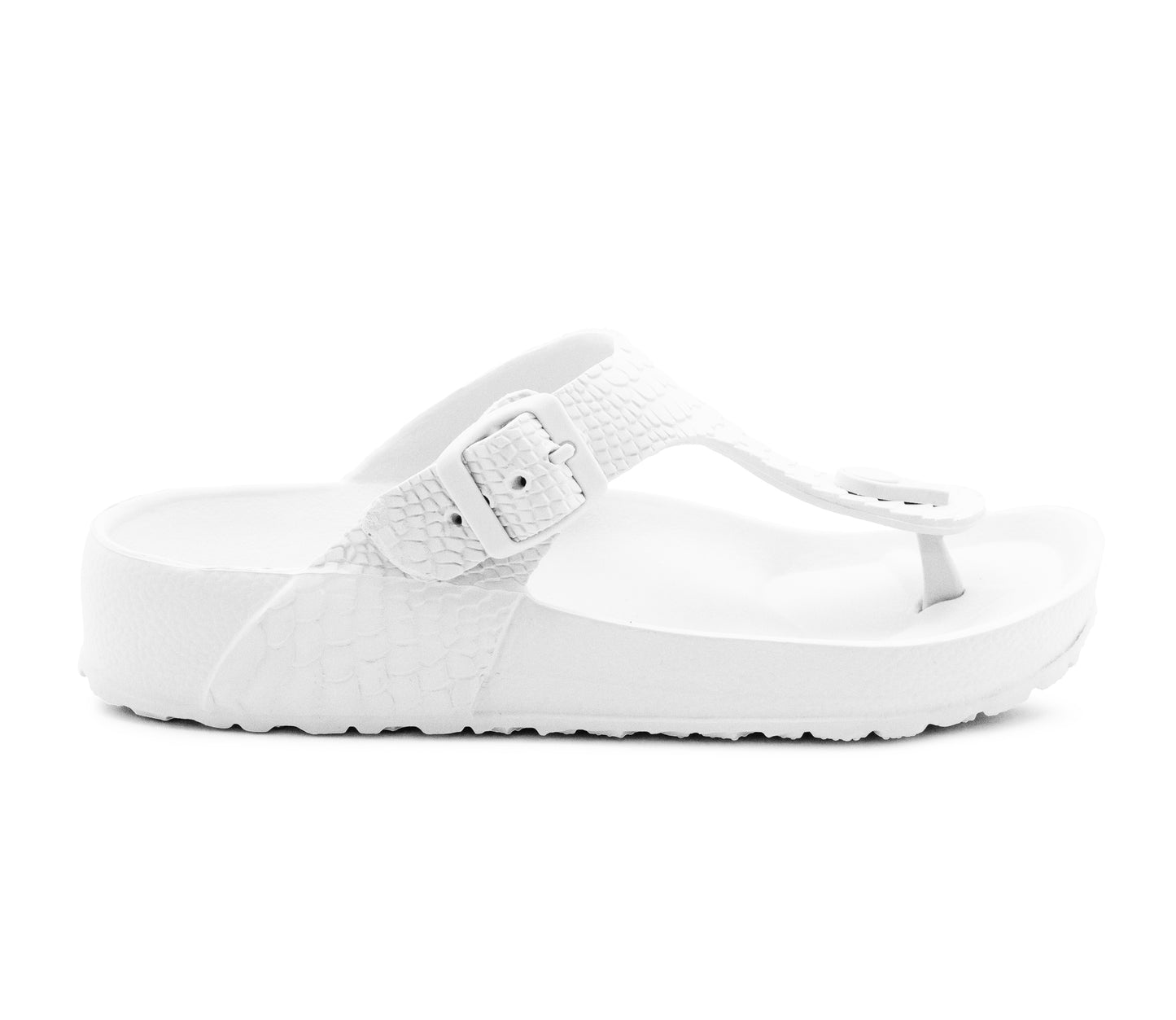 Womens Ladies Lightweight EVA Toe Post Slip On Flat Beach Summer Pool Slides Water Shoes Flip Flops Sandals White
