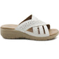 Womens Backless Sandals Slip On Low Wedge Open Toe Mules Summer Fashion Beach Slides Flip Flops