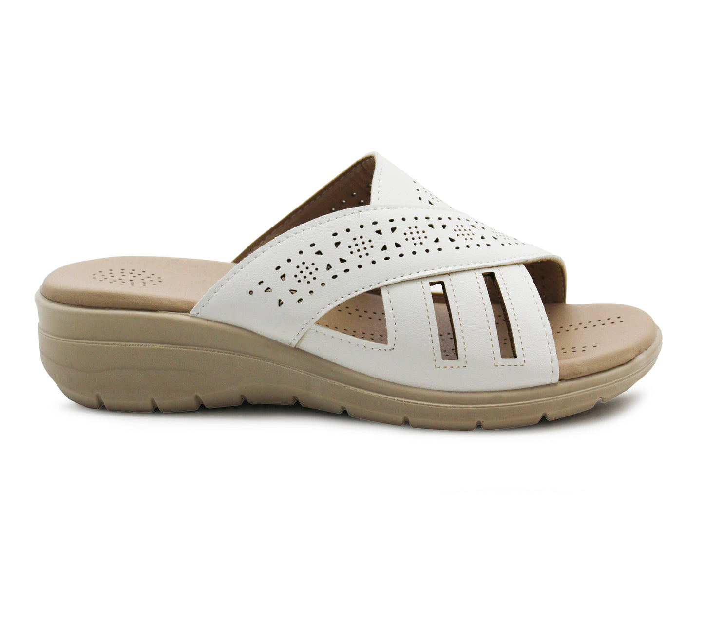Womens Backless Sandals Slip On Low Wedge Open Toe Mules Summer Fashion Beach Slides Flip Flops