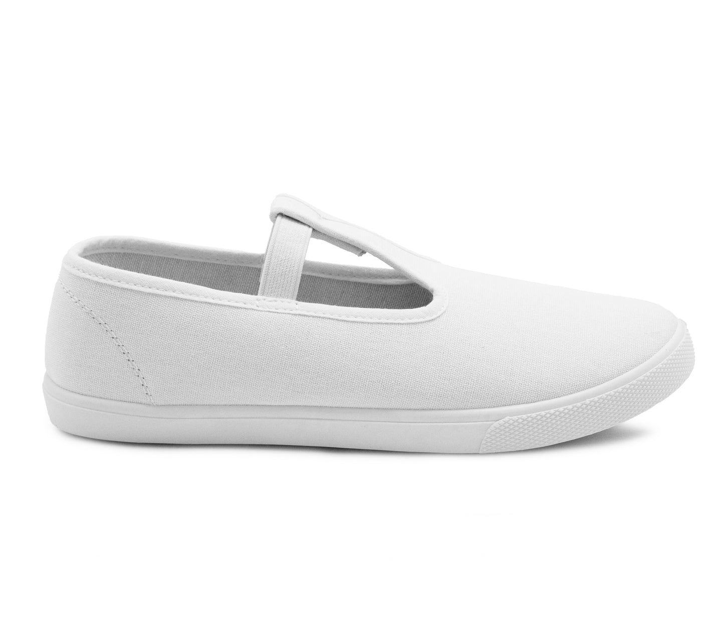 Girls Kids Canvas Pumps Back to School Slip On Elastic Plimsolls PE Gym Sports Dance Shoes Trainers Flat Mary Janes