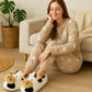 Womens Cow Novelty Slippers Character Plush Festive Fun Christmas Slipper Mules