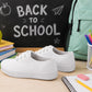 Unisex Girls Boys Kids Lace Up Canvas Back to School Uniform PE Pumps Sports Trainers Plimsolls White Lace Up Dance Shoes