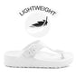 Womens Ladies Lightweight EVA Toe Post Slip On Flat Beach Summer Pool Slides Water Shoes Flip Flops Sandals White