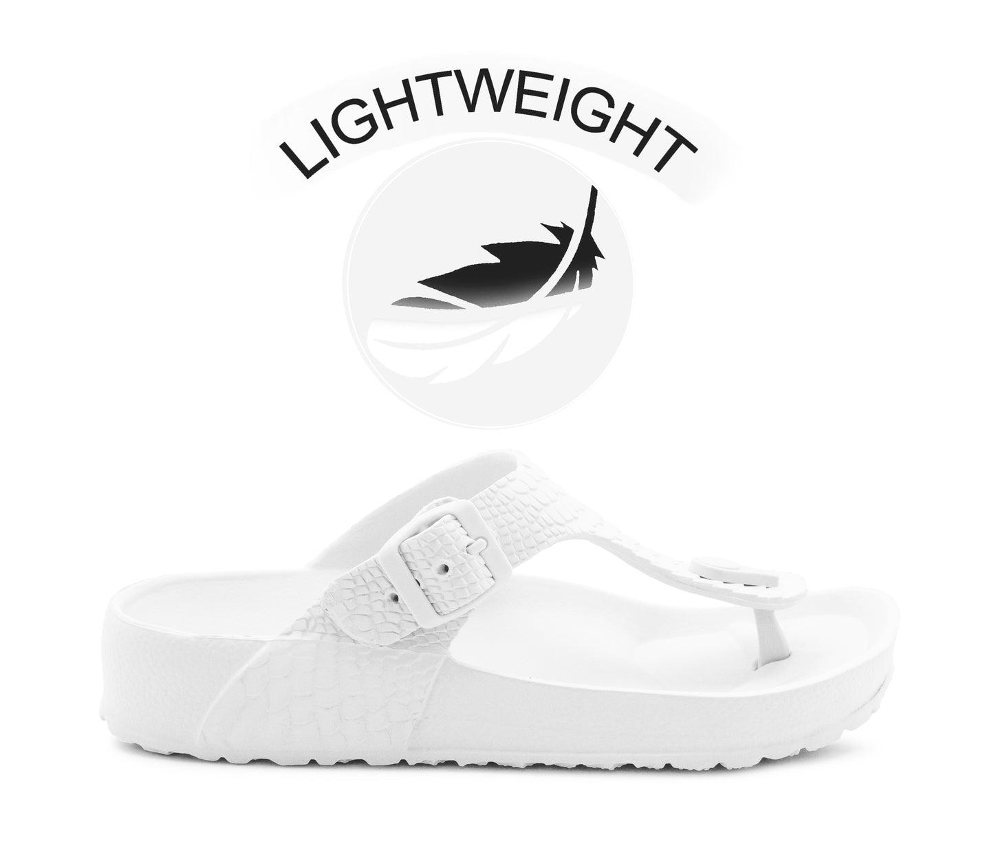 Womens Ladies Lightweight EVA Toe Post Slip On Flat Beach Summer Pool Slides Water Shoes Flip Flops Sandals White