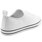 Womens Canvas Trainers White Lace Up Baseball Sneakers Ladies Flat Low Top Fashion Trainer Pumps