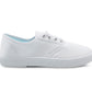 Canvas Pumps Boys Girls Unisex White Canvas Slip On Elastic Dance School PE Sports Trainers