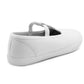 Girls Kids Canvas Pumps Back to School Slip On Elastic Plimsolls PE Gym Sports Dance Shoes Trainers Flat Mary Janes