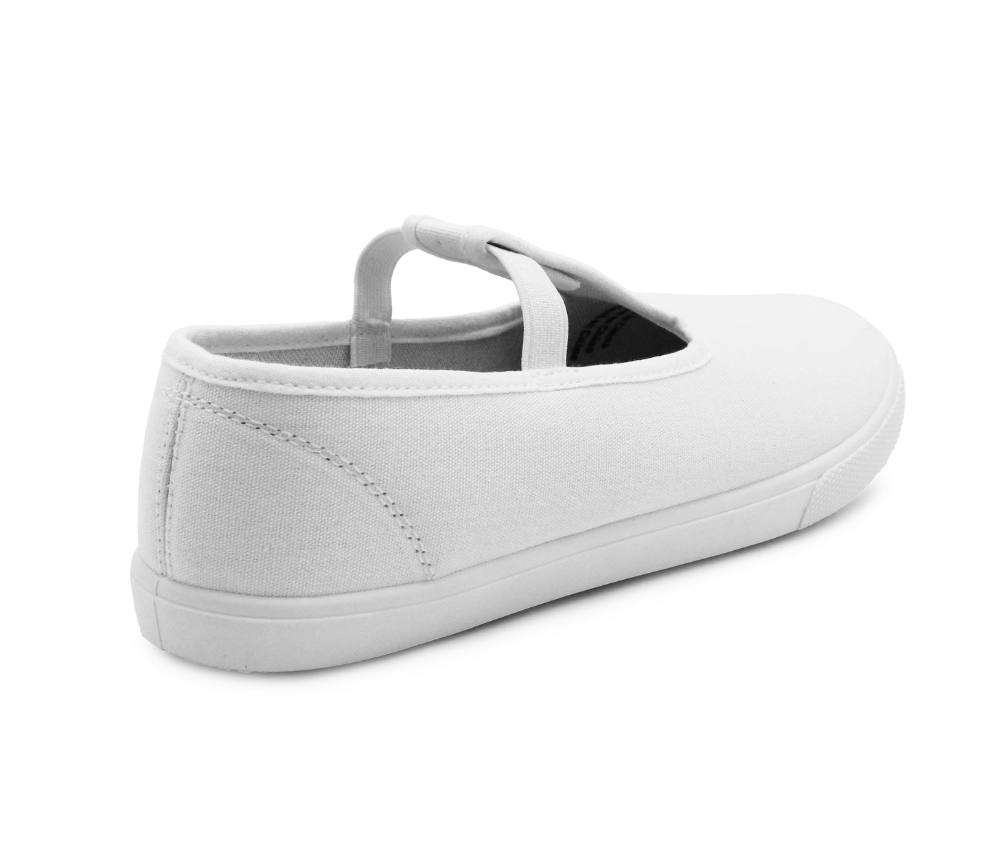 Girls Kids Canvas Pumps Back to School Slip On Elastic Plimsolls PE Gym Sports Dance Shoes Trainers Flat Mary Janes