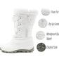 Womens Fleece Lined Snow Boots Faux Fur Trim Thermal Zip Up Quilted Outdoor Winter Boots