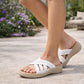 Womens Backless Sandals Slip On Low Wedge Open Toe Mules Summer Fashion Beach Slides Flip Flops