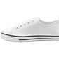 Womens Canvas Trainers White Lace Up Baseball Sneakers Ladies Flat Low Top Fashion Trainer Pumps