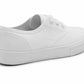 Unisex Girls Boys Kids Lace Up Canvas Back to School Uniform PE Pumps Sports Trainers Plimsolls White Lace Up Dance Shoes