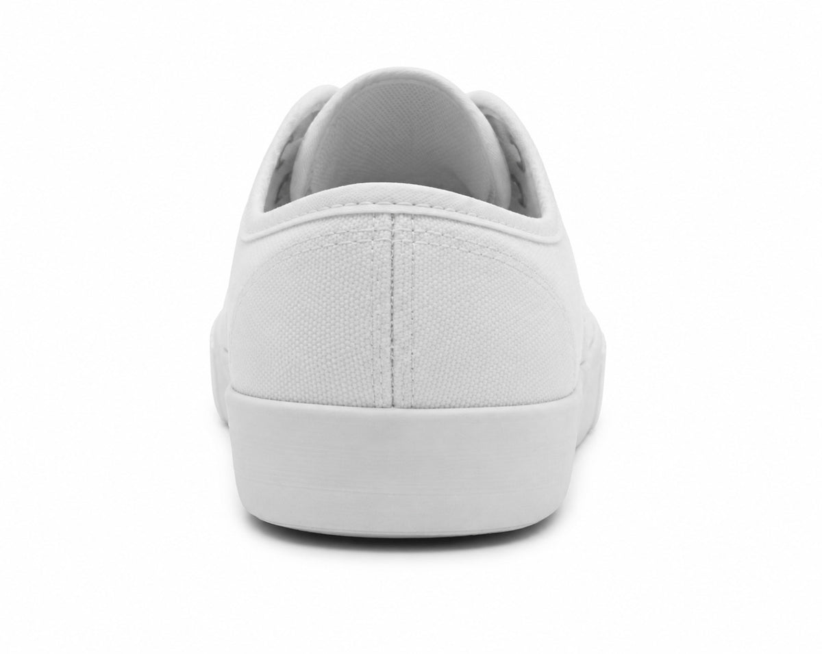 Unisex Girls Boys Kids Lace Up Canvas Back to School Uniform PE Pumps Sports Trainers Plimsolls White Lace Up Dance Shoes
