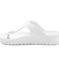 Womens Ladies Lightweight EVA Toe Post Slip On Flat Beach Summer Pool Slides Water Shoes Flip Flops Sandals White