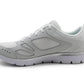 Skechers Women's Summits Suited Lace Up Low-Top Sneakers Skech-Flex Memory Foam Insole White Silver