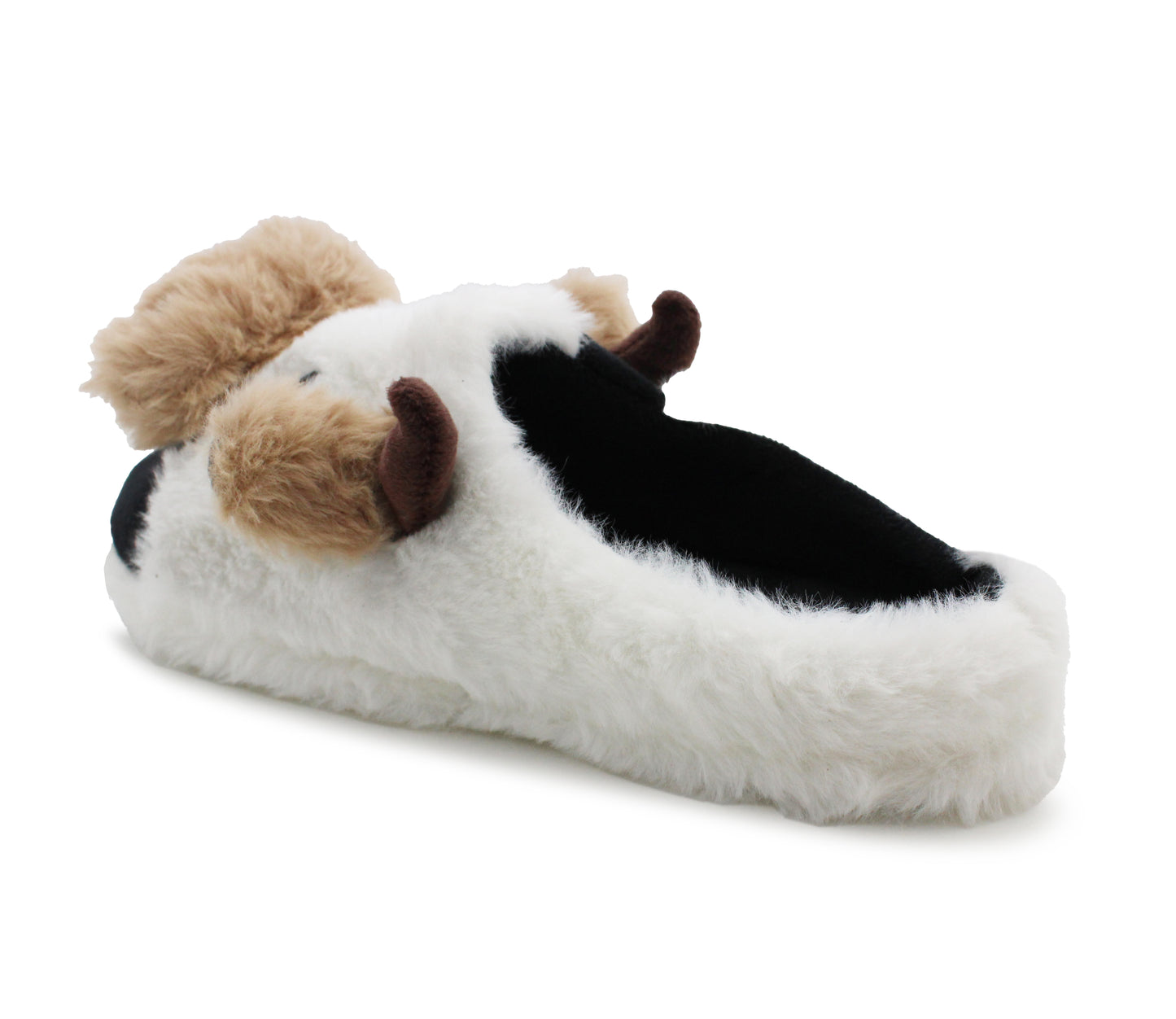 Womens Cow Novelty Slippers Character Plush Festive Fun Christmas Slipper Mules