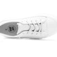 Womens Canvas Trainers White Platform Lace Up Chunky Sole Baseball Sneakers Ladies Flat Fashion Trainer Pumps Shoes