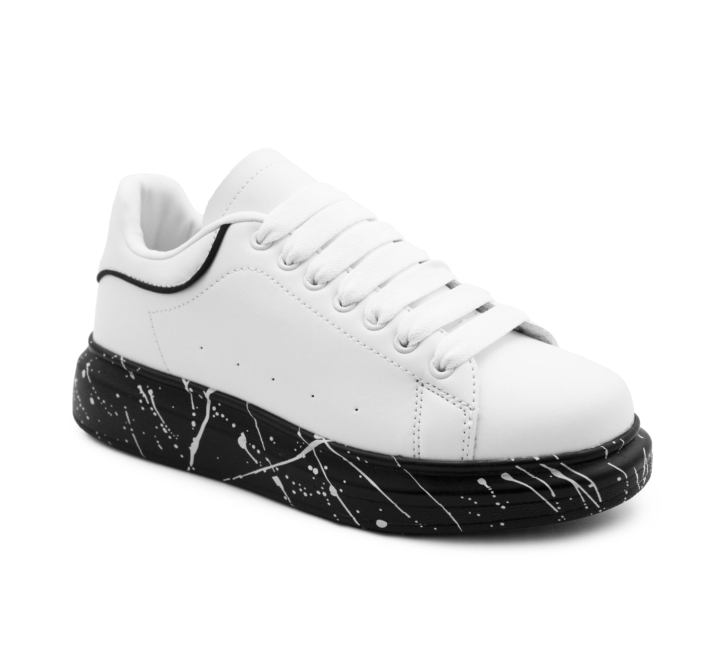 Womens Platform Trainers Ladies Lace Up Chunky Sole Casual Low Top Fashion Sneakers White Black