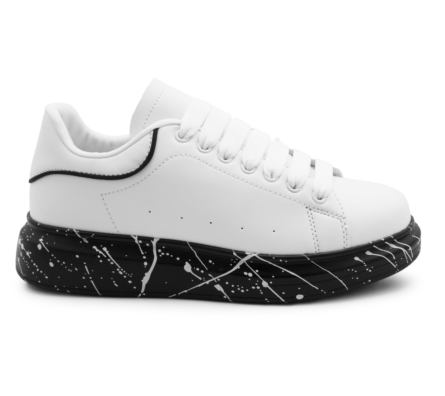 Womens Platform Trainers Ladies Lace Up Chunky Sole Casual Low Top Fashion Sneakers White Black