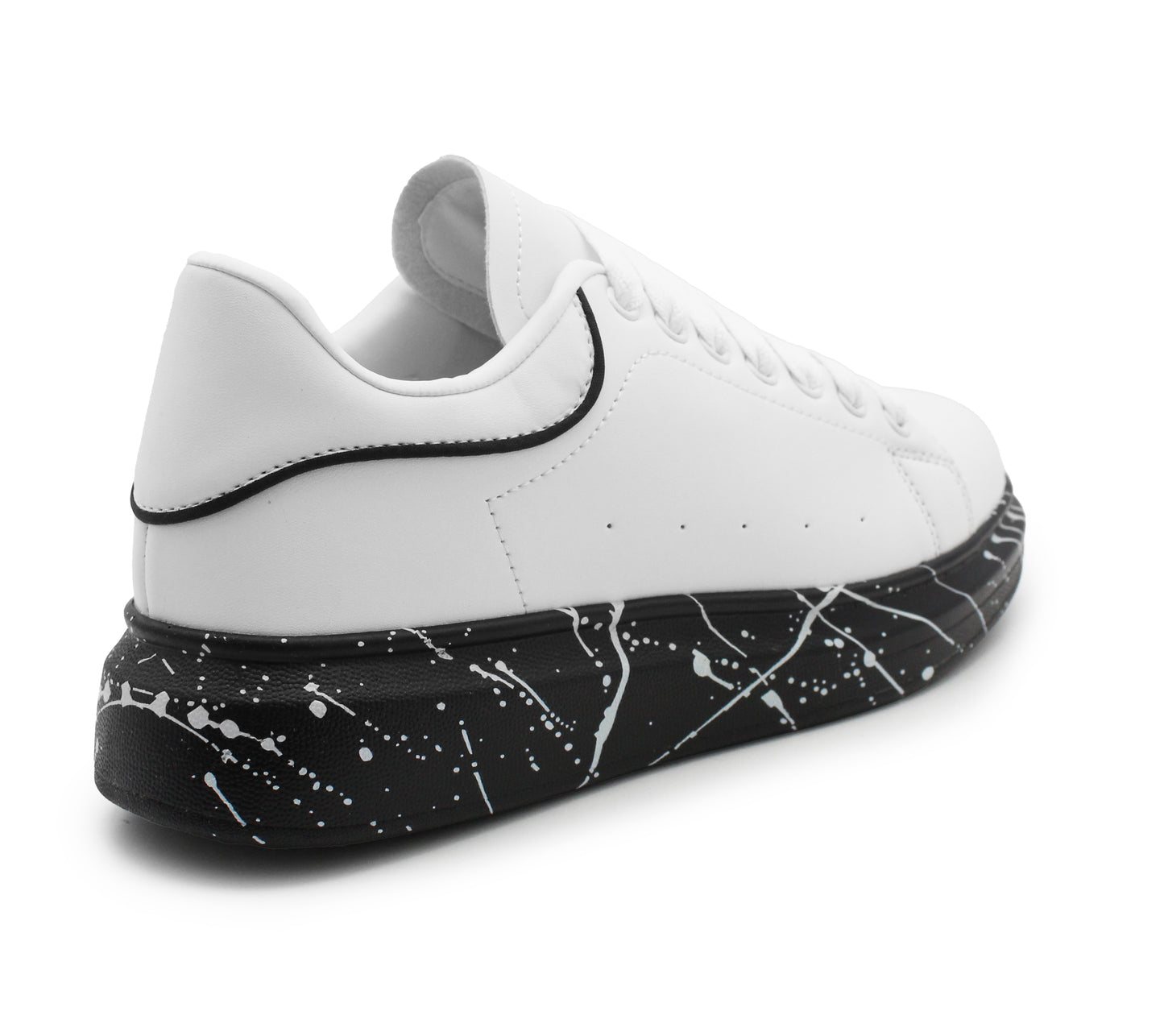 Womens Platform Trainers Ladies Lace Up Chunky Sole Casual Low Top Fashion Sneakers White Black