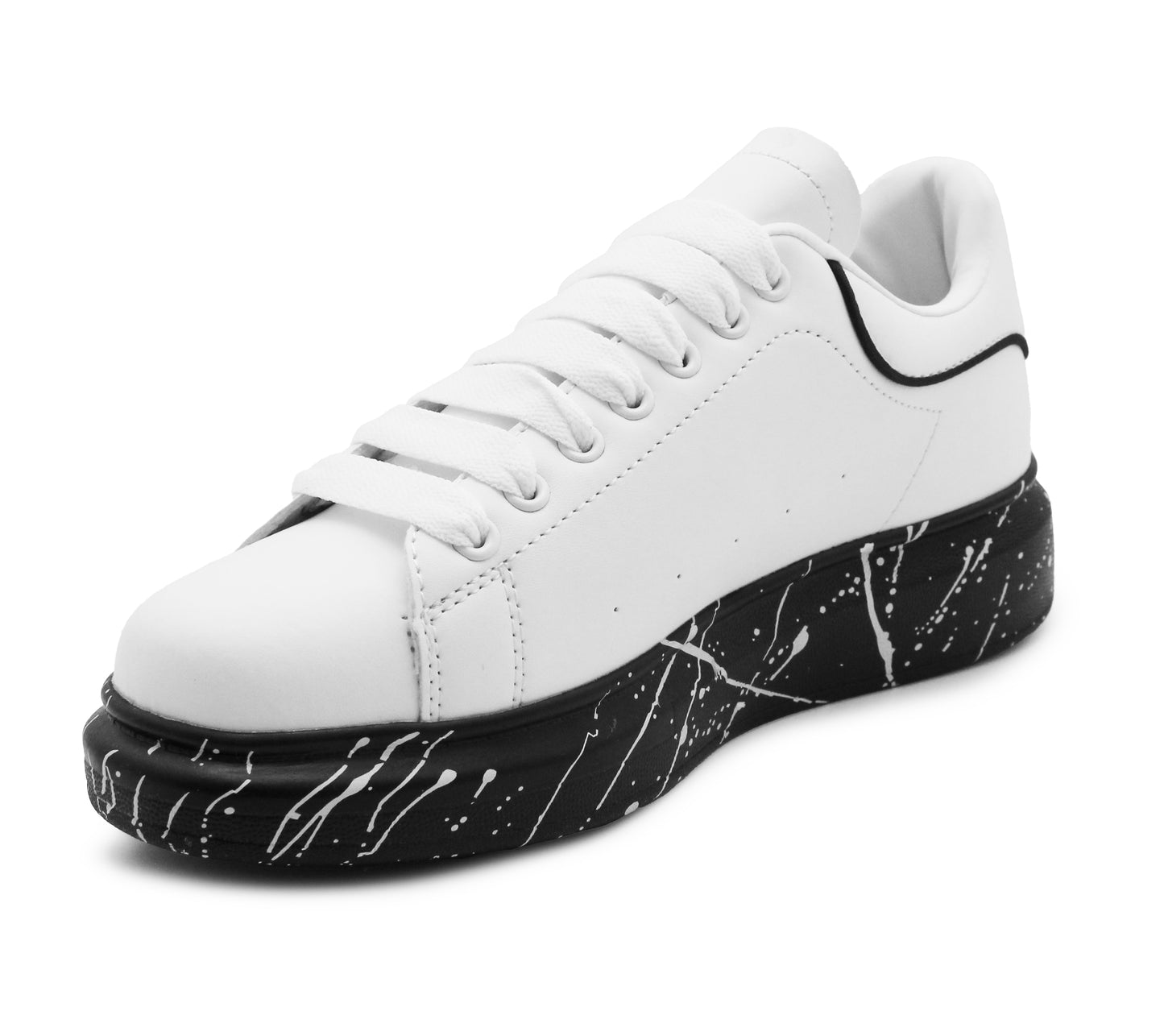 Womens Platform Trainers Ladies Lace Up Chunky Sole Casual Low Top Fashion Sneakers White Black