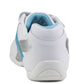 Womens Ladies Triple Touch Fasten Casual Flat Pumps Active Running Walking Trainers White Blue