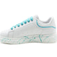 Womens Platform Trainers Ladies Lace Up Chunky Sole Casual Low Top Fashion Sneakers White Blue
