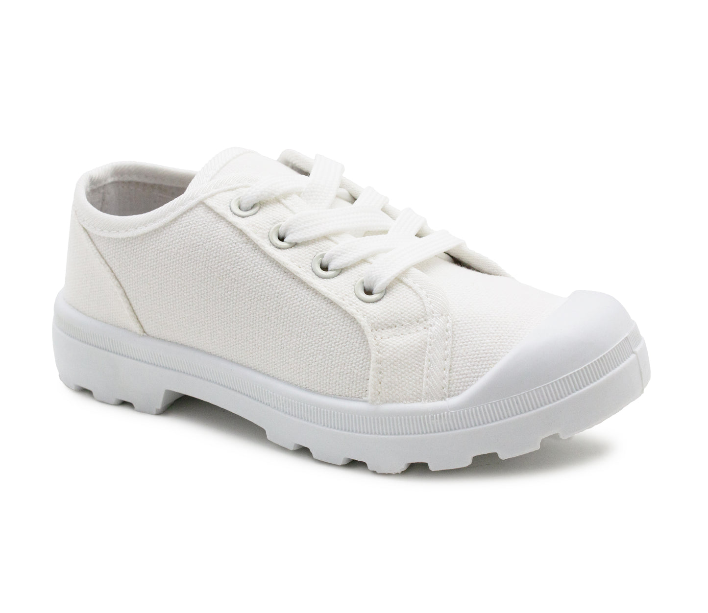 Girls Kids Canvas Lace Up Sneakers Pumps Back to School PE Gym Sports Trainers