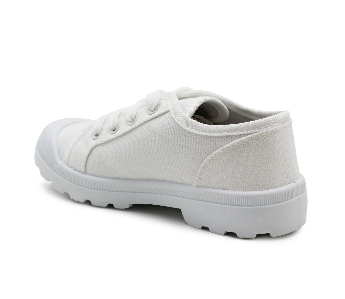 Girls Kids Canvas Lace Up Sneakers Pumps Back to School PE Gym Sports Trainers