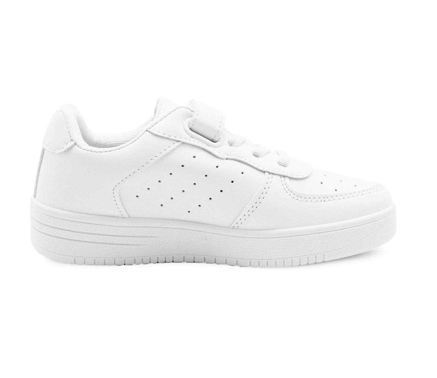 Kids Unisex Trainers White Youth Boys Girls Touch Fastening Sports PE Gym Sneakers School Shoes