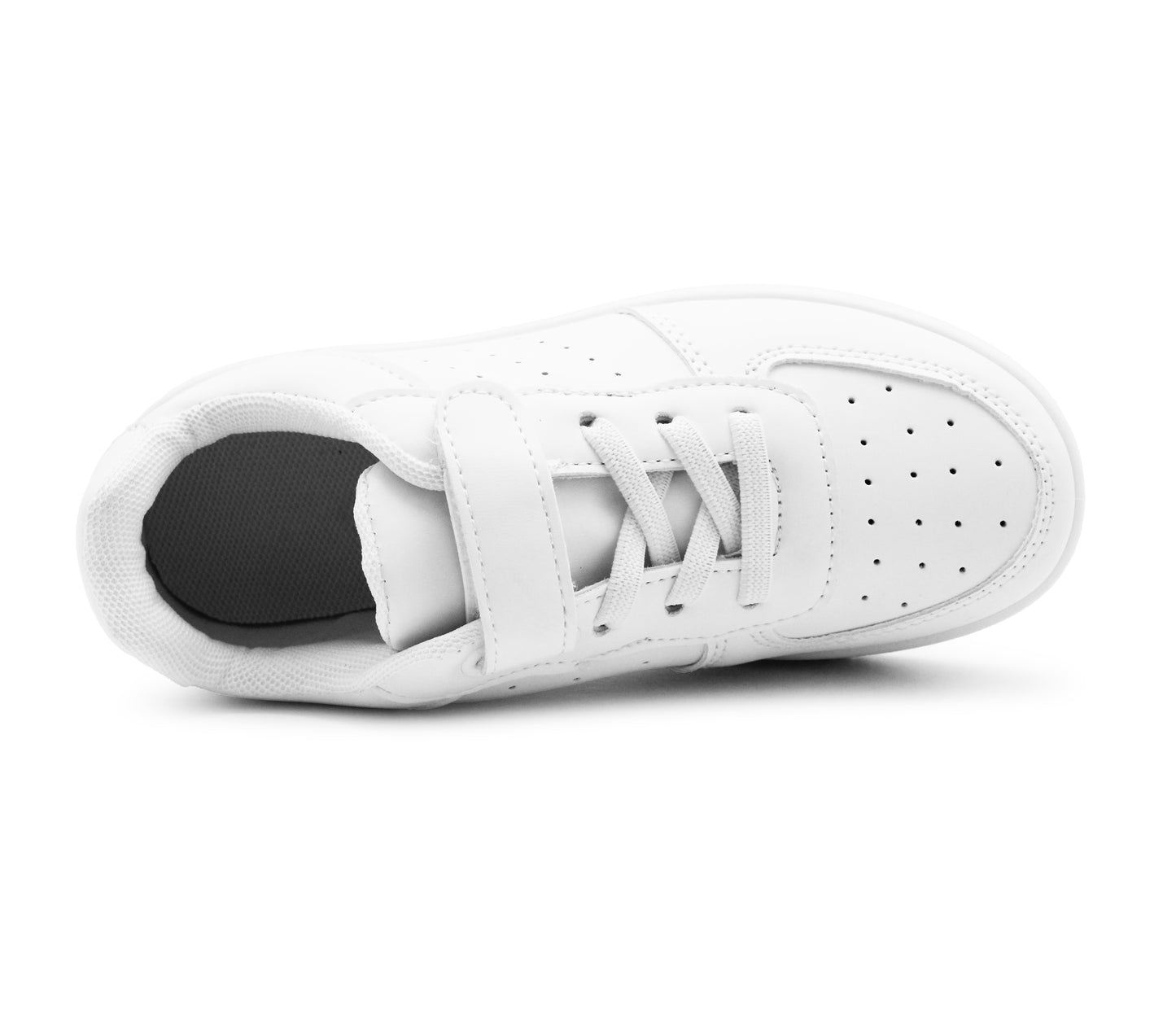 Kids Unisex Trainers White Youth Boys Girls Touch Fastening Sports PE Gym Sneakers School Shoes