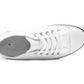 Womens Platform Canvas Trainers Lace Up Chunky Sole Baseball Sneakers Ladies Flat Low Top Fashion Trainer Pumps White