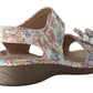 Womens Ladies White Floral Summer Fashion Touch Fasten Slingback Sandals