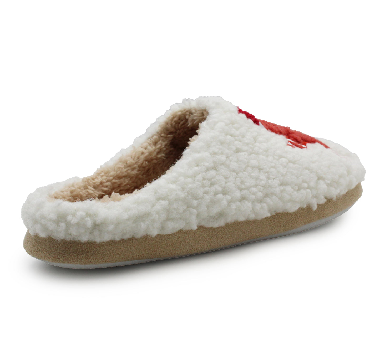 Womens Festive Christmas Slippers Warm Lined Fleece Slip On Ladies Lightweight Indoor Gingerbread Man House Shoes