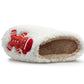 Womens Festive Christmas Slippers Warm Lined Fleece Slip On Ladies Lightweight Indoor Gingerbread Man House Shoes