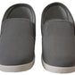 Mens Grey Canvas Pumps Casual Slip On Wide Fit Comfort Bar Deck Trainers Shoes
