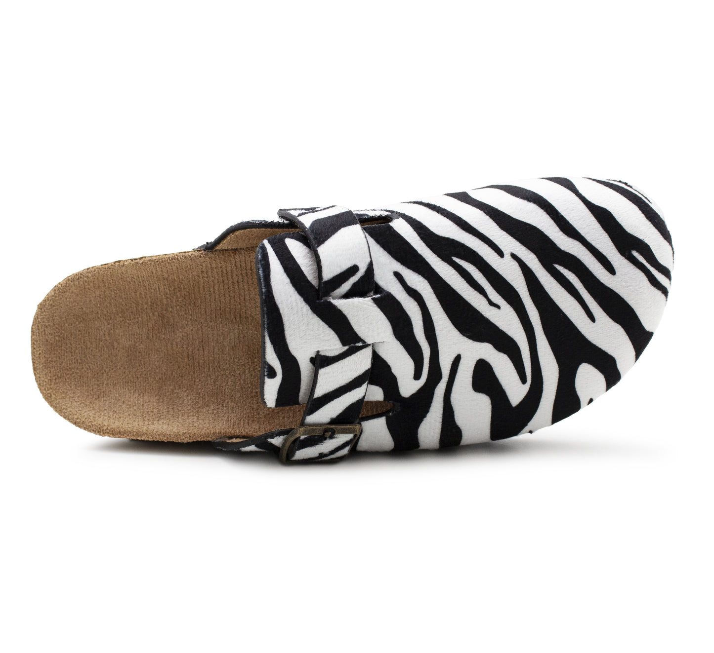 Womens Faux Suede Clogs Slip On Adjustable Buckle Cork Footbed Arch Support Ladies Backless Mules Flat Casual Slippers