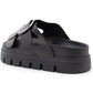Womens Platform Sandals Double Buckle Adjustable Straps Ladies Slip On Chunky Sole Fashion Summer Sliders