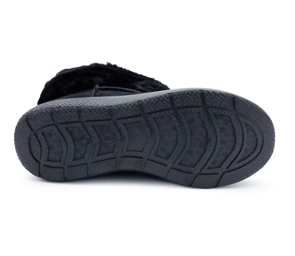 Womens Winter Boots Ladies Warm Slip On Ankle Boot Thermal Faux Suede Fur Lined Booties Navy