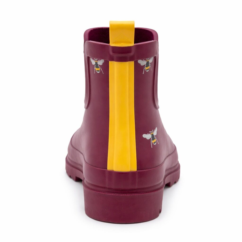 Womens Honey BEE Waterproof Ankle Boots Wellingtons Ladies Slip On Short Chelsea Rain Boots Festival Gardening Wellie Boots (Copy)