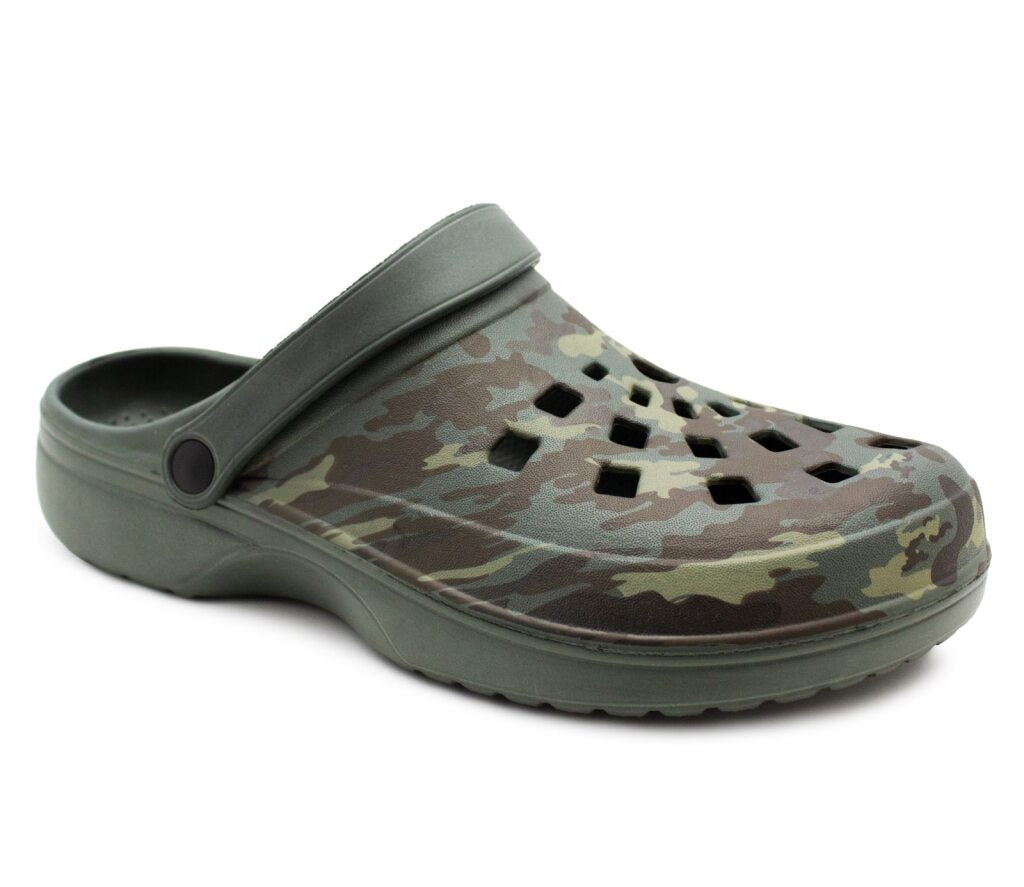 Mens Clogs Lightweight EVA Garden Breathable Slip On Beach Hospital Nurse Kitchen Water Shoes Mules House Shoes Sandals Green Camo