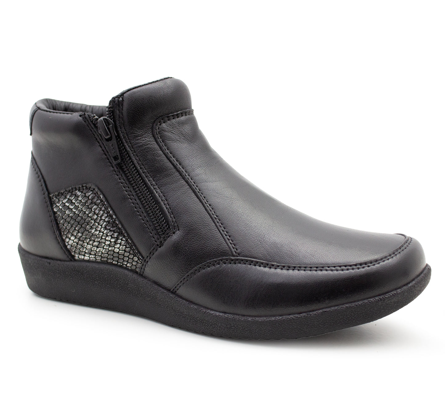 Womens Leather Boots Ladies Zip Up Smart Office Casual Ankle Boots