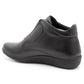 Womens Leather Boots Ladies Touch Fasten Strap Smart Office Casual Ankle Boots in Black